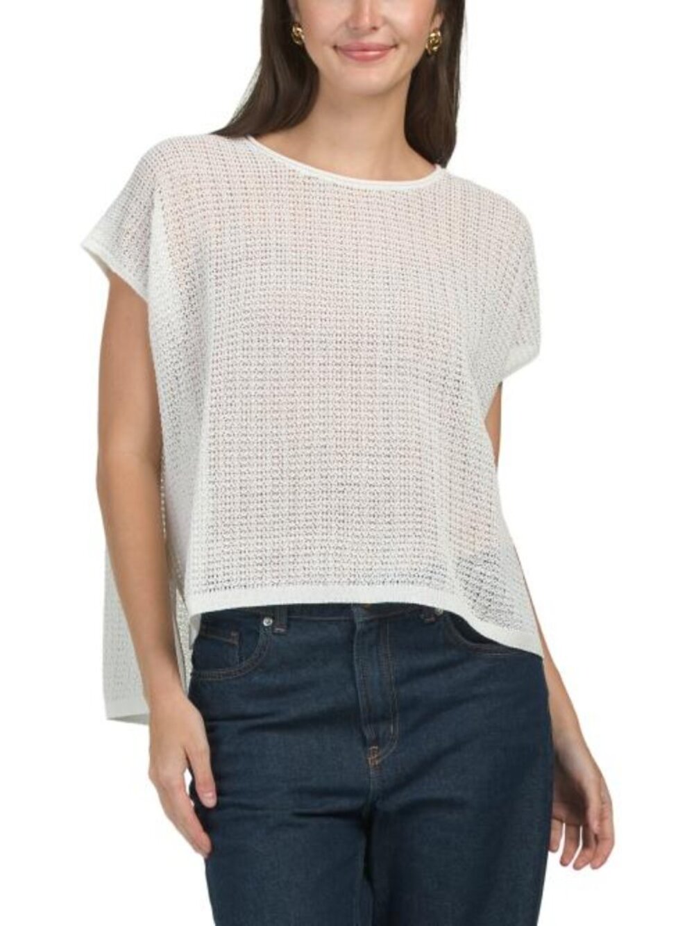 EILEEN FISHER Jewel Neck Sweater